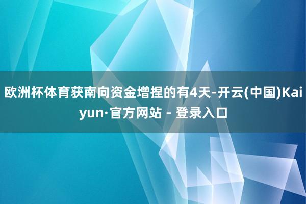 欧洲杯体育获南向资金增捏的有4天-开云(中国)Kaiyun·官方网站 - 登录入口