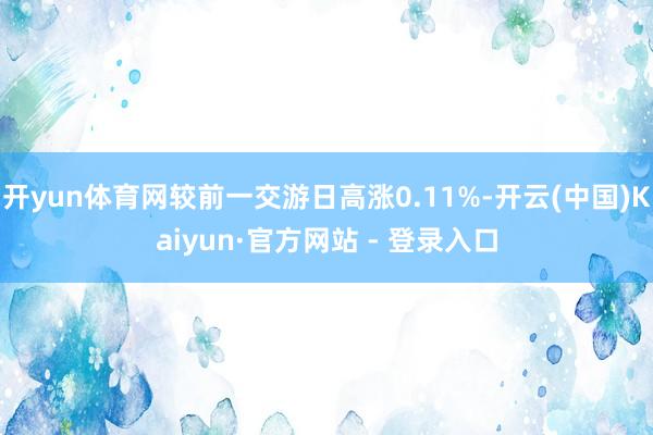 开yun体育网较前一交游日高涨0.11%-开云(中国)Kaiyun·官方网站 - 登录入口