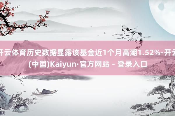 开云体育历史数据显露该基金近1个月高潮1.52%-开云(中国)Kaiyun·官方网站 - 登录入口