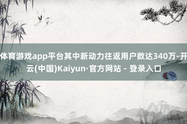 体育游戏app平台其中新动力往返用户数达340万-开云(中国)Kaiyun·官方网站 - 登录入口