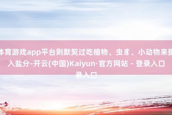 体育游戏app平台则默契过吃植物、虫豸、小动物来摄入盐分-开云(中国)Kaiyun·官方网站 - 登录入口