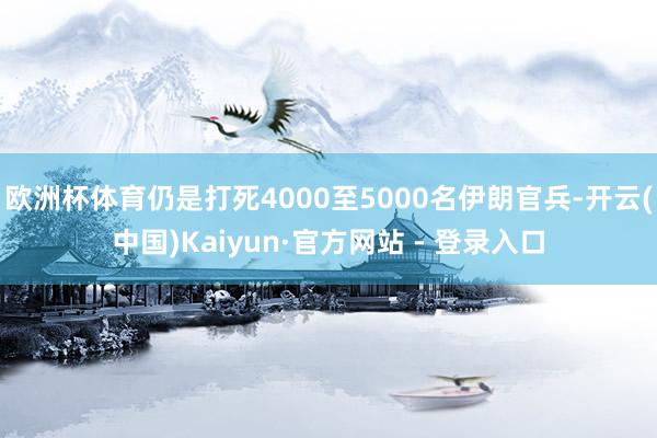 欧洲杯体育仍是打死4000至5000名伊朗官兵-开云(中国)Kaiyun·官方网站 - 登录入口